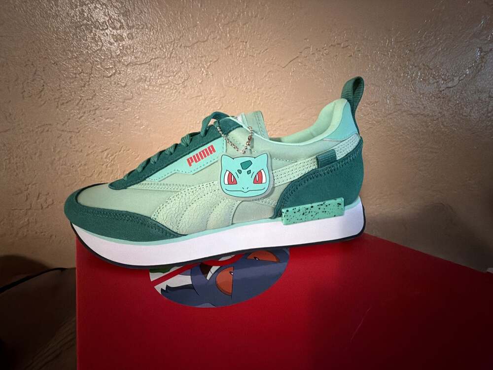 Puma Future Rider Pokémon Bulbasaur Mist Green-Ivy Sneakers - Picture 2 of 4